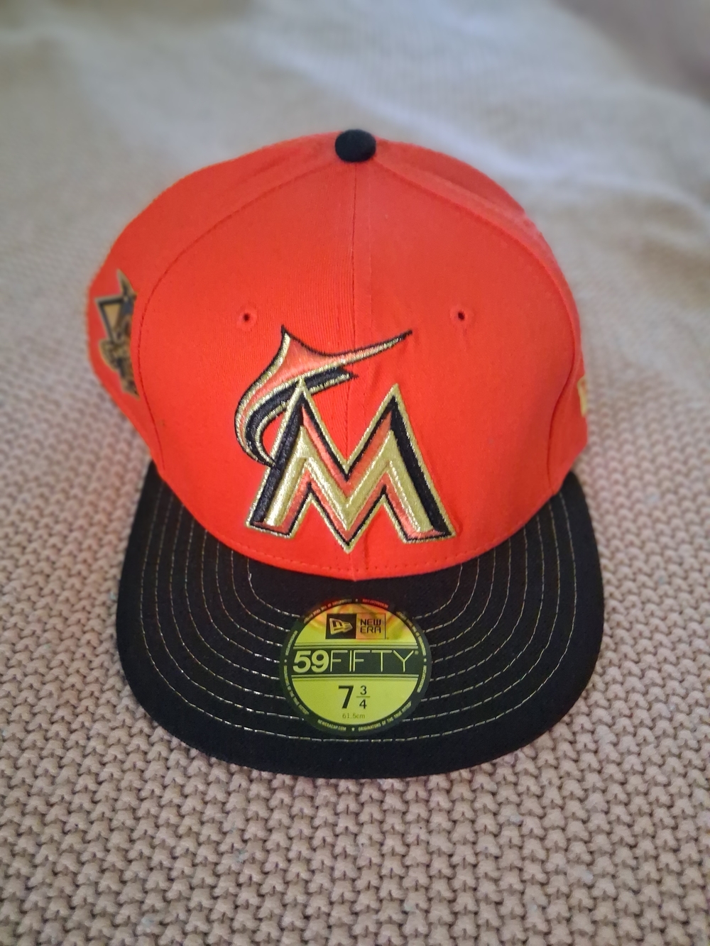 New Era Orange and Black Miami Marlins 59FIFTY Fitted Hat